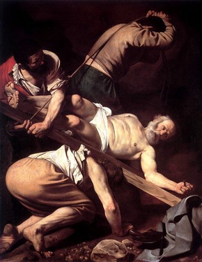 Caravaggio-Crucifixion_of_Peter_half