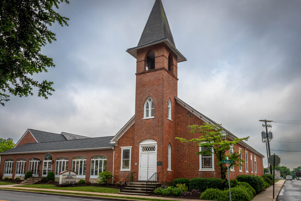 Exterior photo of the church building